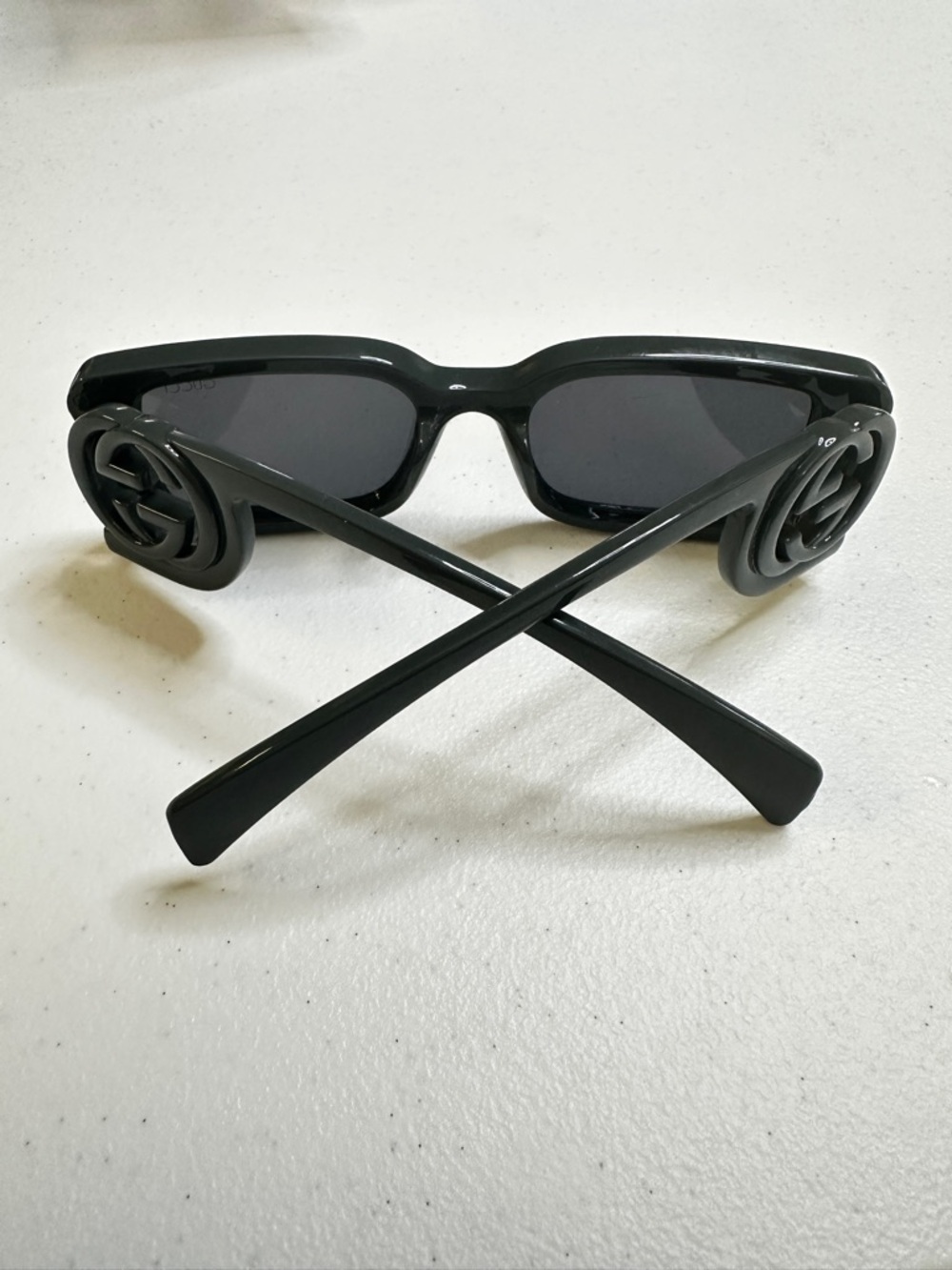 Gucci Gray Rectangular Logo-Accent Sunglasses - Picture 5 of 5